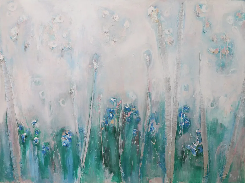 misty painting called cold song of the grass