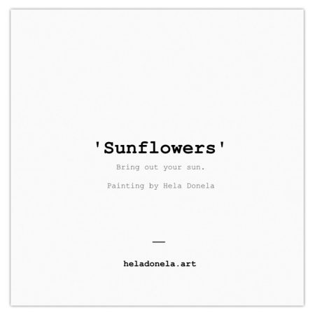 sunflowers greeting card back with word bring out your sun