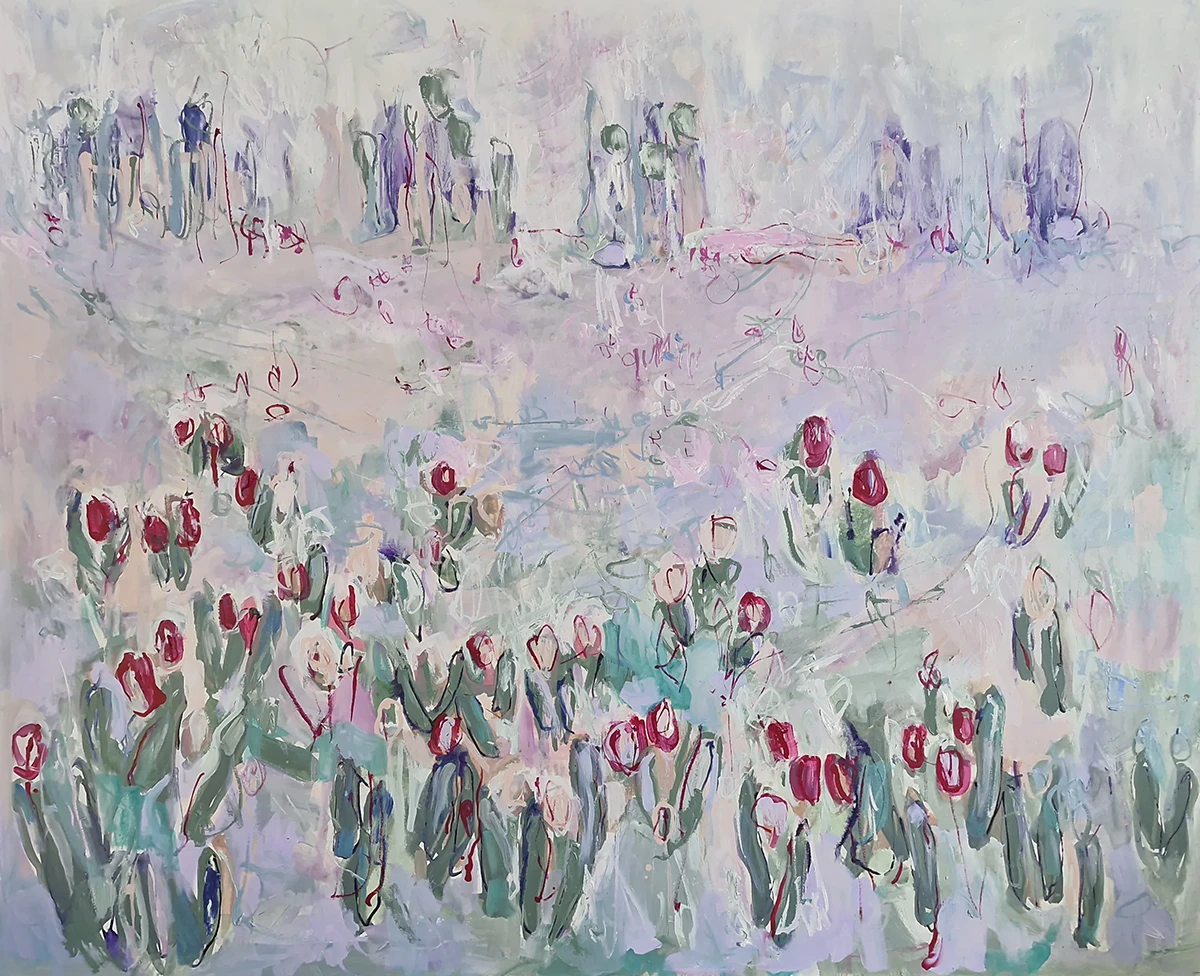 tasmanian tulips a painting by hela donela